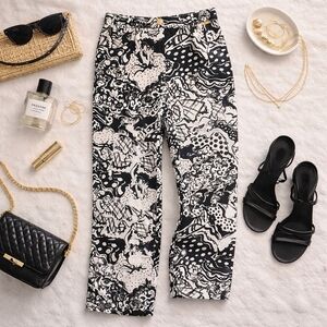 St. John By MARIE GRAY. BLACK/WHITE straight Pants. Cotton /span. Ladies 6